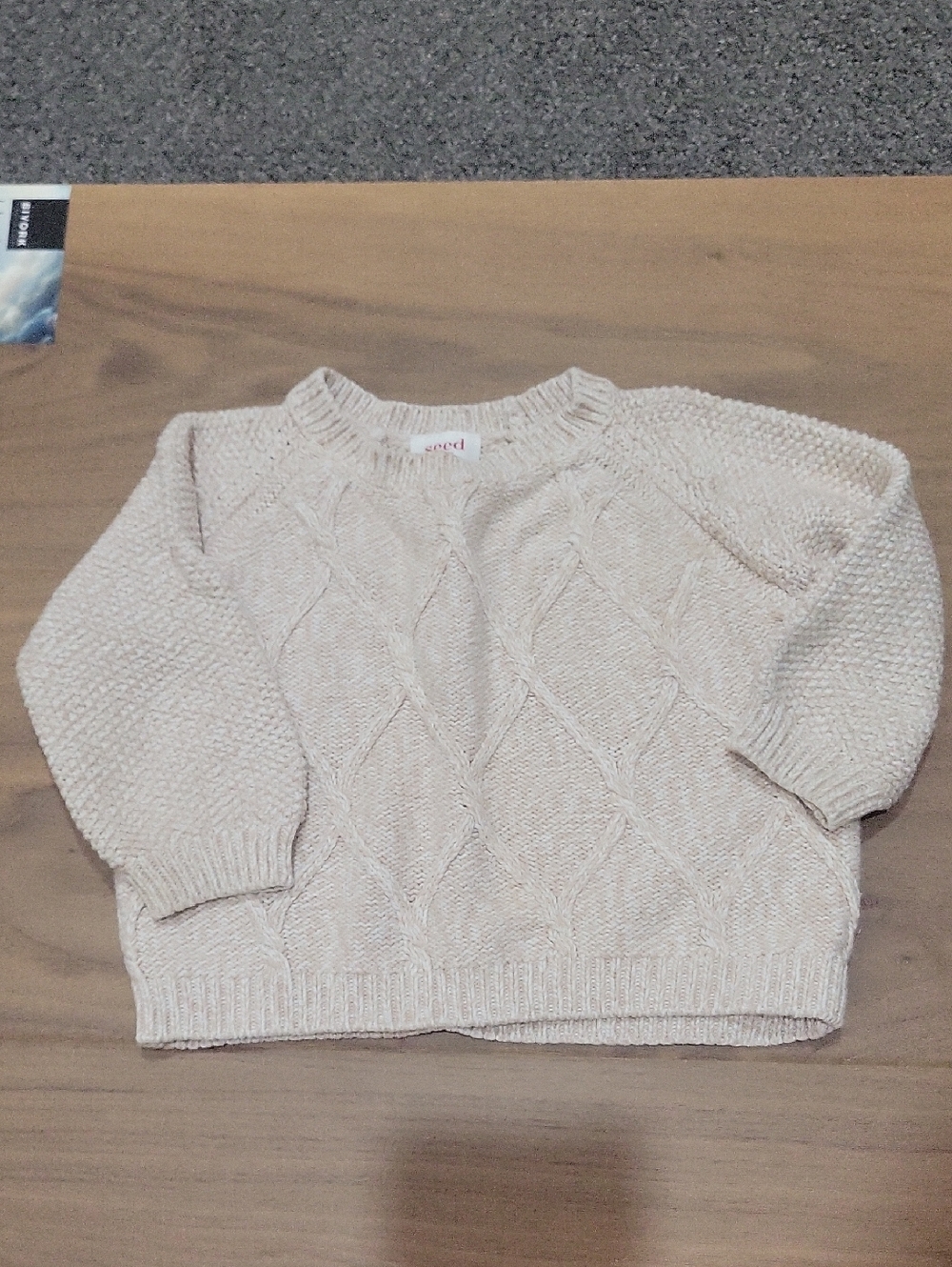 Seed Heritage Cream Cable Crewneck Sweater Sz2